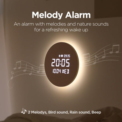 mooas clock sunrise alarm gently brightens to wake you