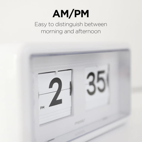 mooas Newtro Flip Clock cream battery compartment demonstrates simple power setup