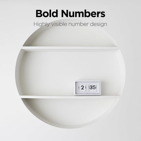 mooas Newtro Flip Clock cream digits visibility emphasizes legibility at a glance