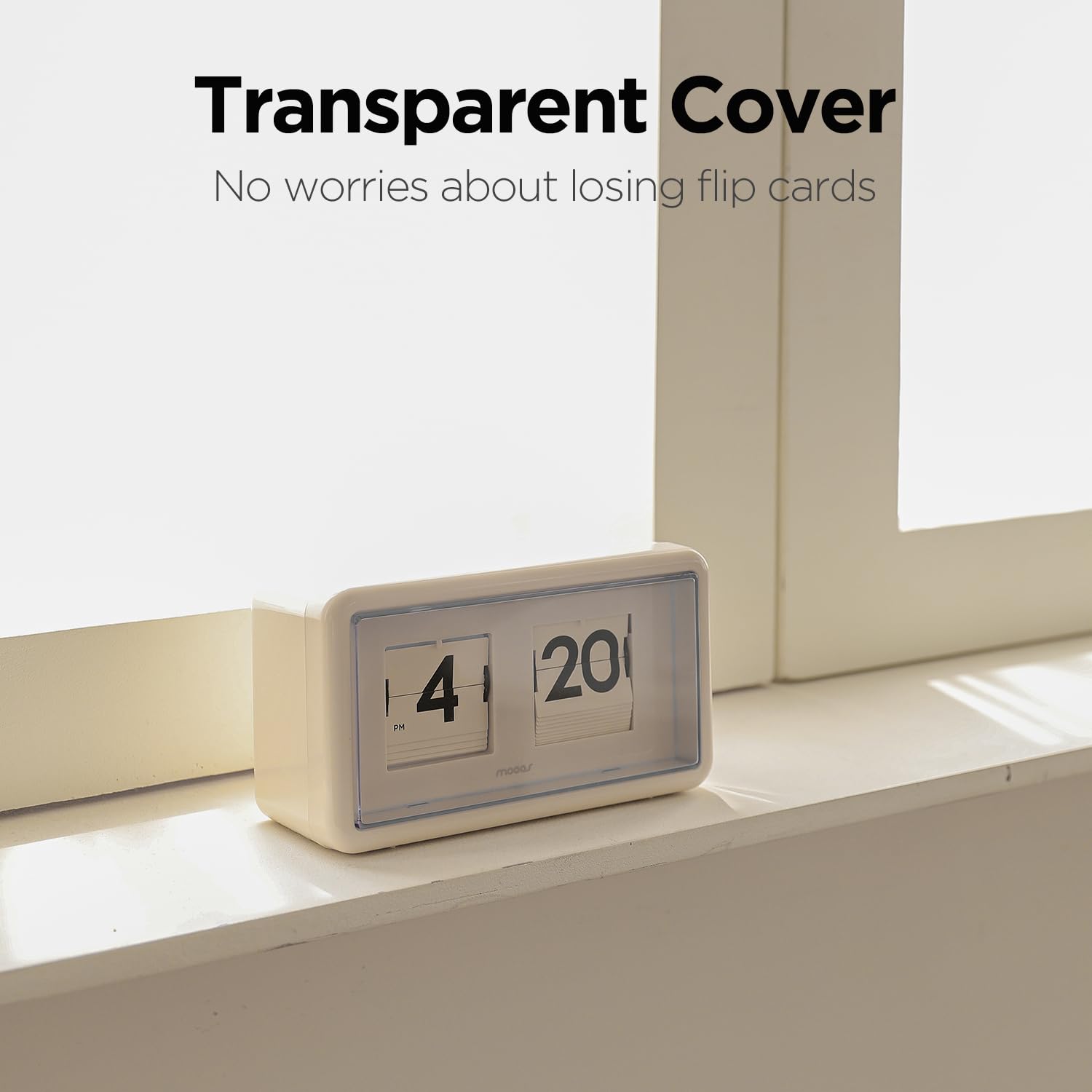 mooas Newtro Flip Clock cream wall mount option offers flexible placement