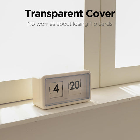 mooas Newtro Flip Clock cream wall mount option offers flexible placement
