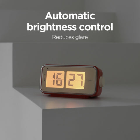 mooas Retro Flip Clock mocha temperature display for ambient comfort awareness