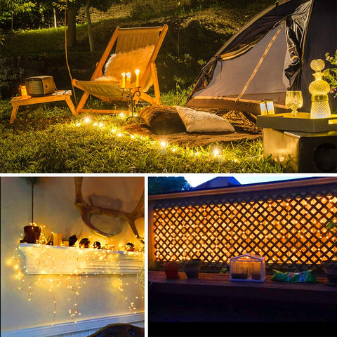 Moobibear LED string lights with remote control for dimmable ambiance.