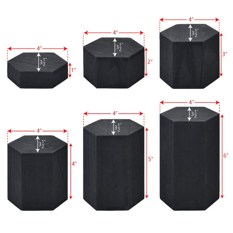 MOOCA hexagon risers with varied heights for layered jewelry displays