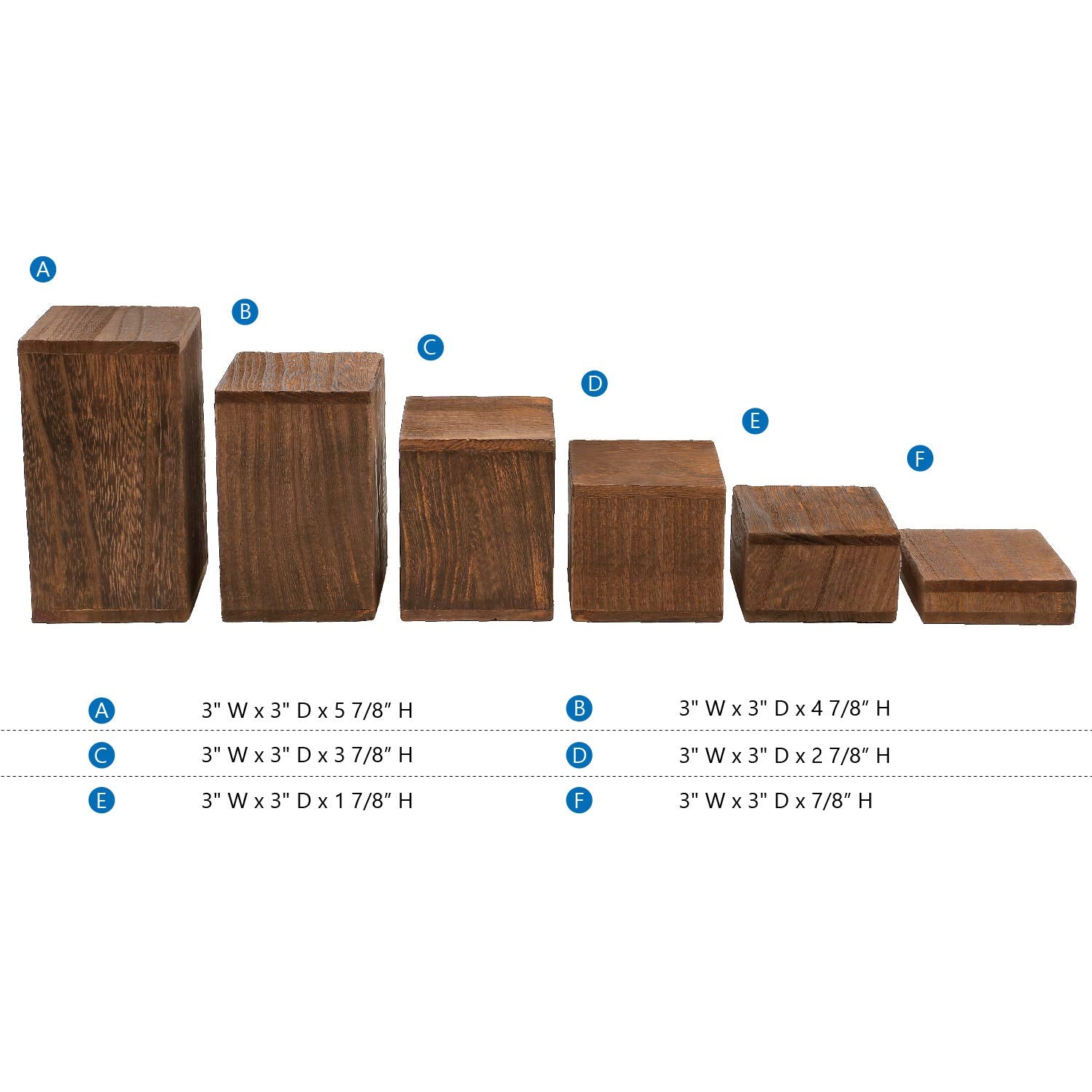 MOOCA wooden risers lift necklaces for a layered display.