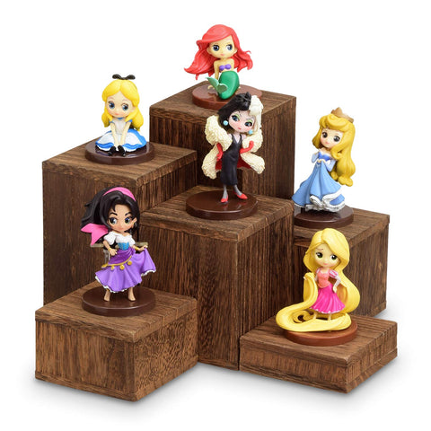 MOOCA wooden risers highlight rings for an organized countertop display.