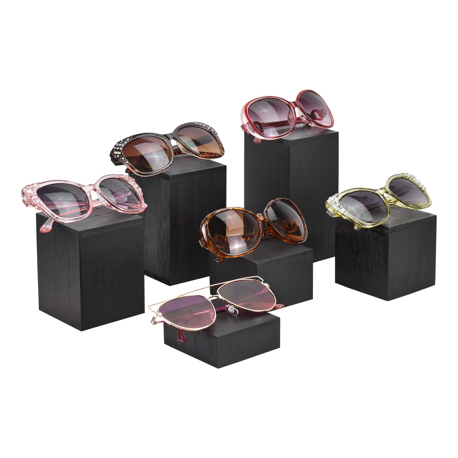 MOOCA six-piece square risers ideal for displaying necklaces and earrings