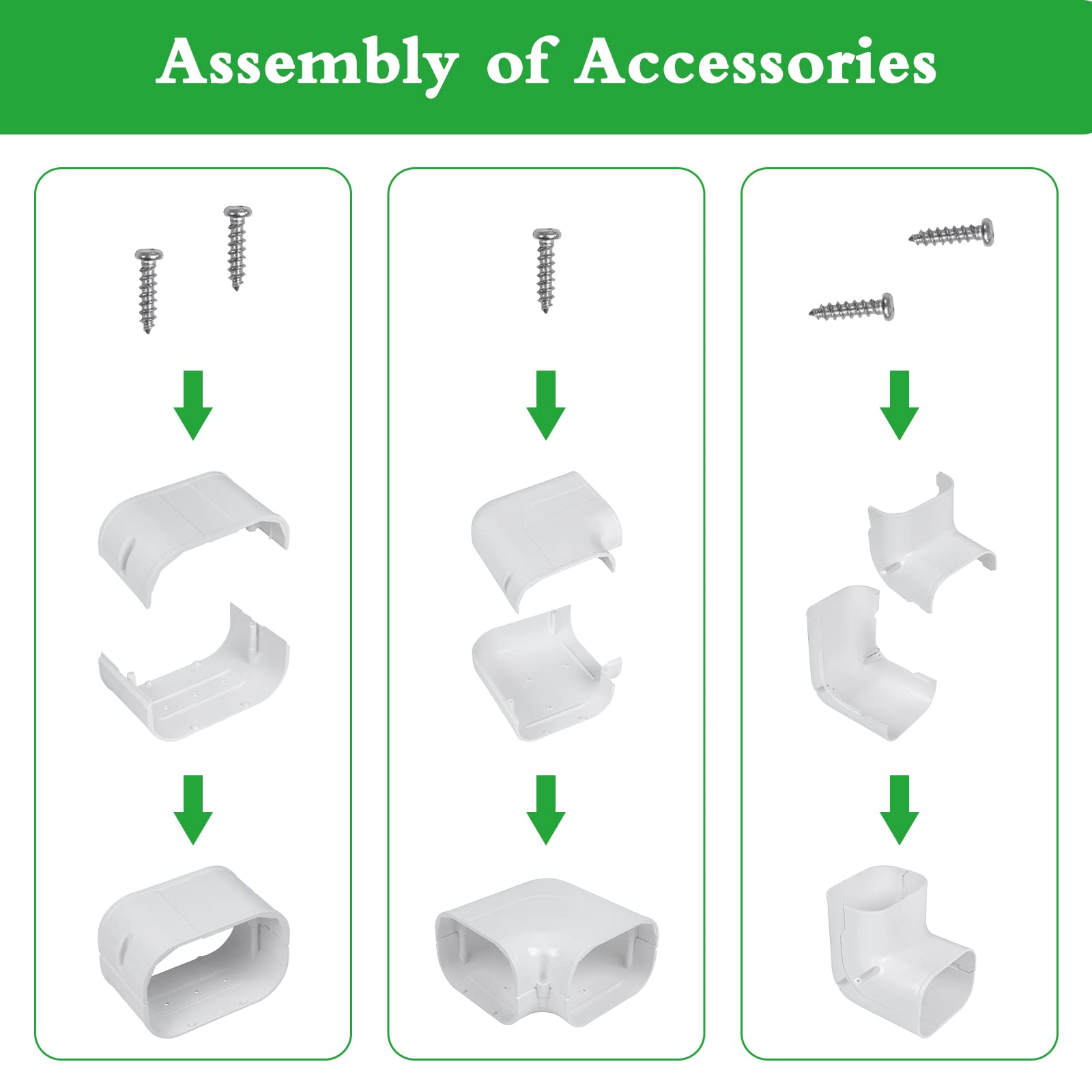 MOOITEK line set cover hose piece hides exposed tubing for a cleaner wall.