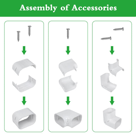 MOOITEK line set cover hose piece hides exposed tubing for a cleaner wall.