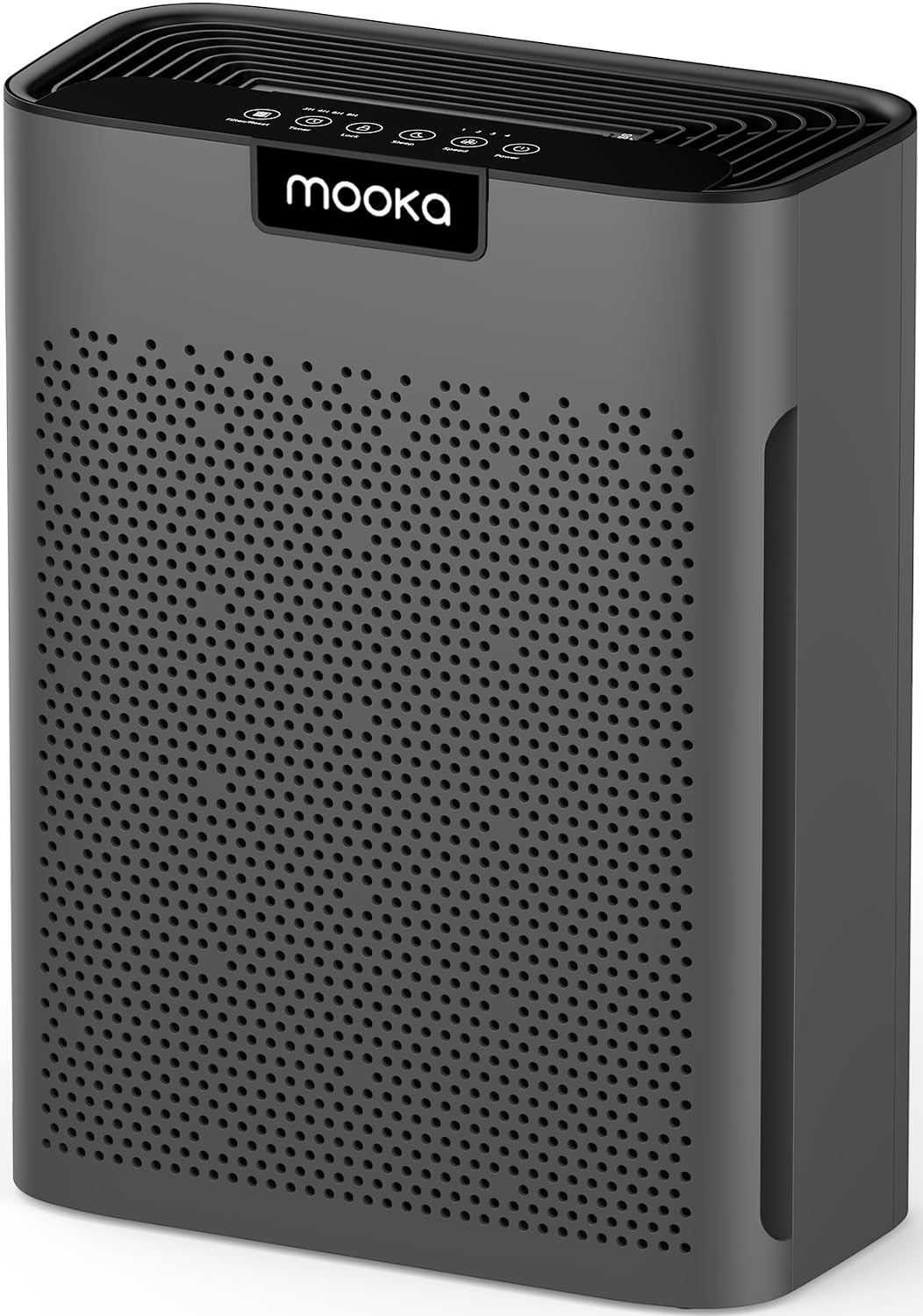 MOOKA air purifier front view with large room coverage up to 2200 ft²