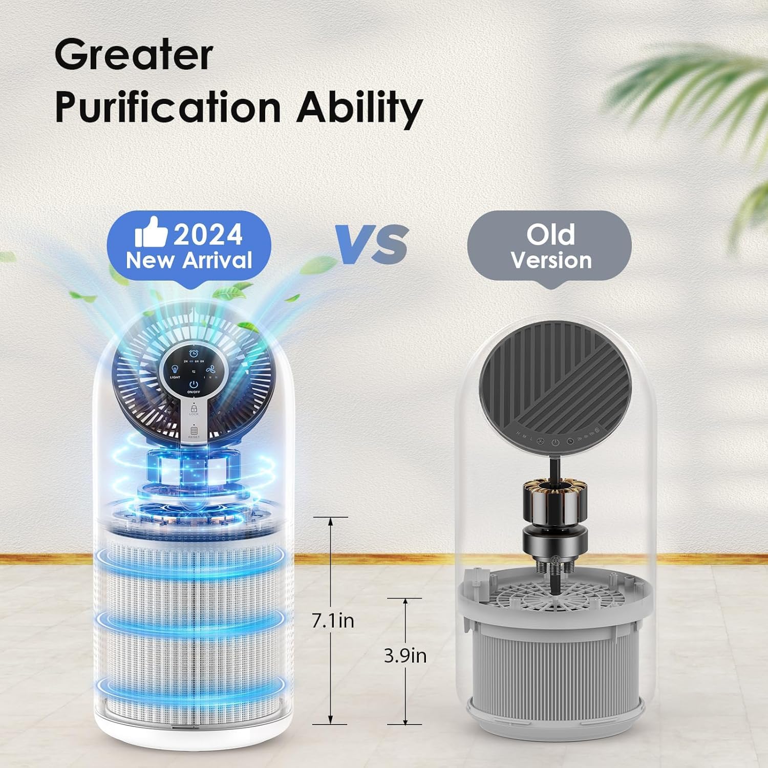 MOOKA air purifier in living room with quiet operation.