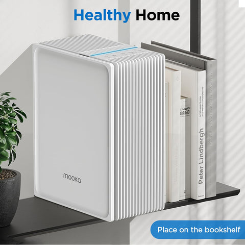 MOOKA air purifier featuring activated carbon for odor reduction