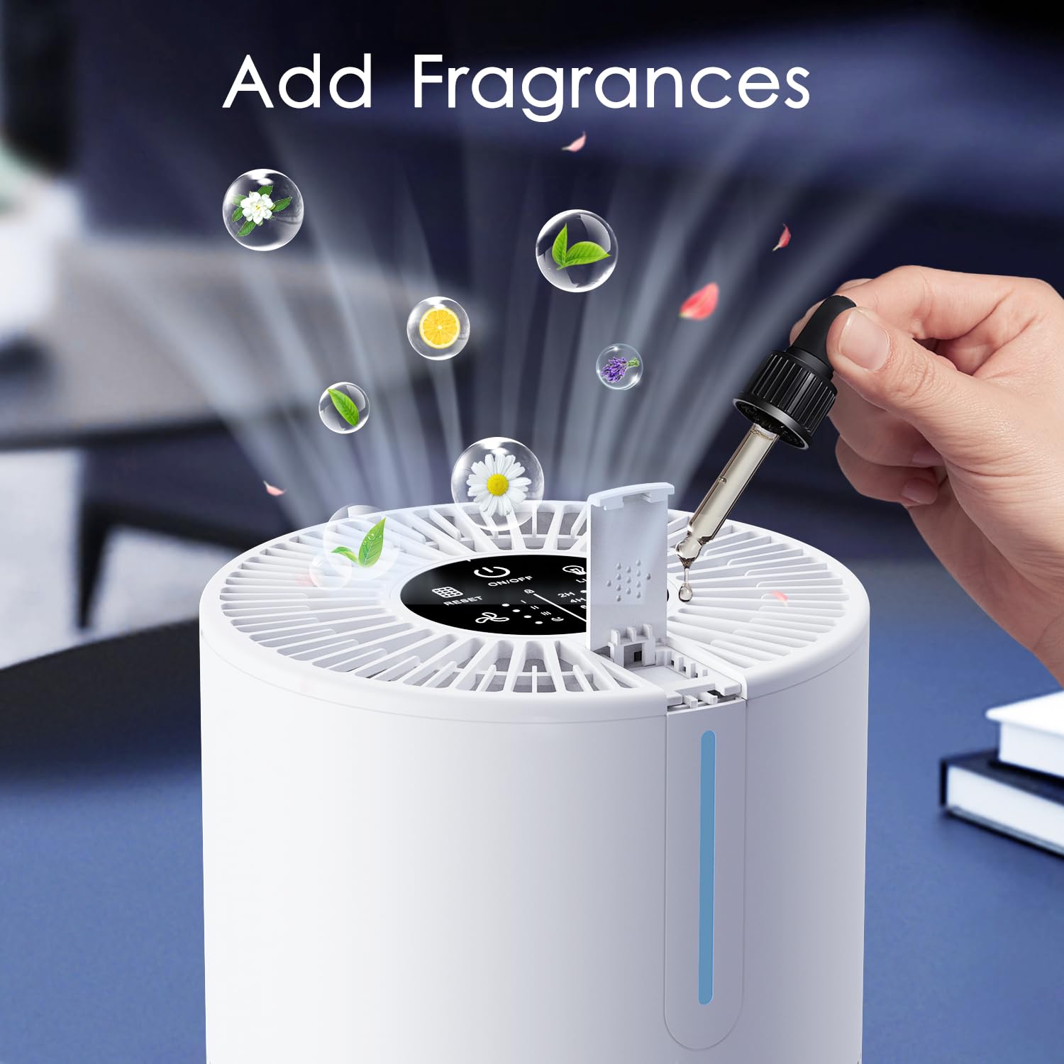 MOOKA desktop purifier operates quietly for restful sleep and concentration.
