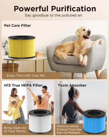 MOOKA AP-S0610L filters help reduce pet dander and odors