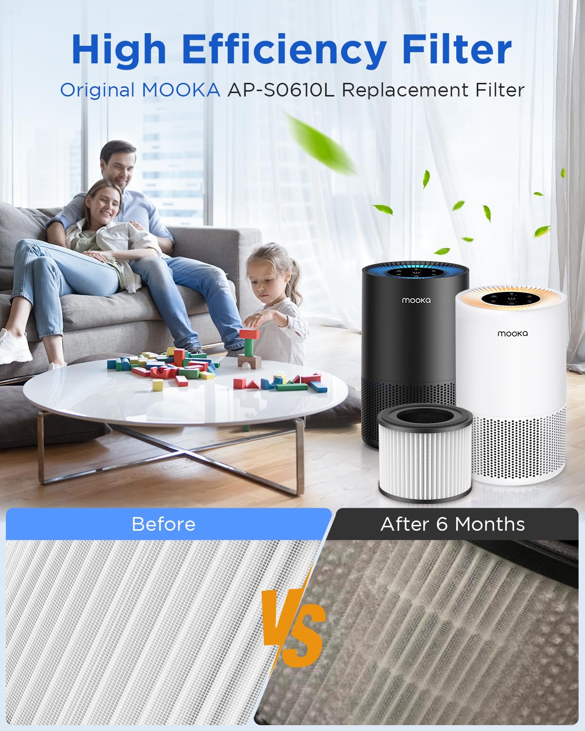 MOOKA AP-S0610L sealed packaging preserves filter lifespan.