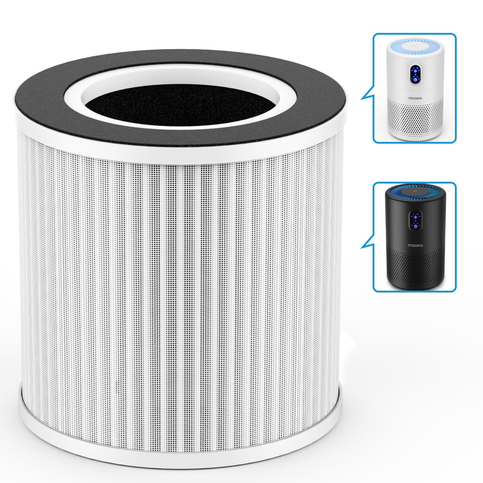 MOOKA B-D02L HEPA filter 1-pack front view for cleaner indoor air