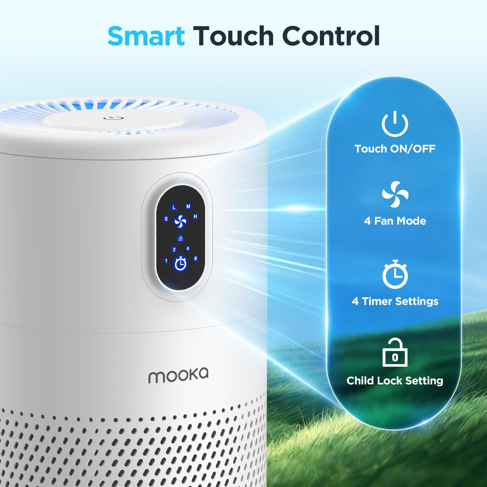 Control panel showing MOOKA B-D02L timer settings