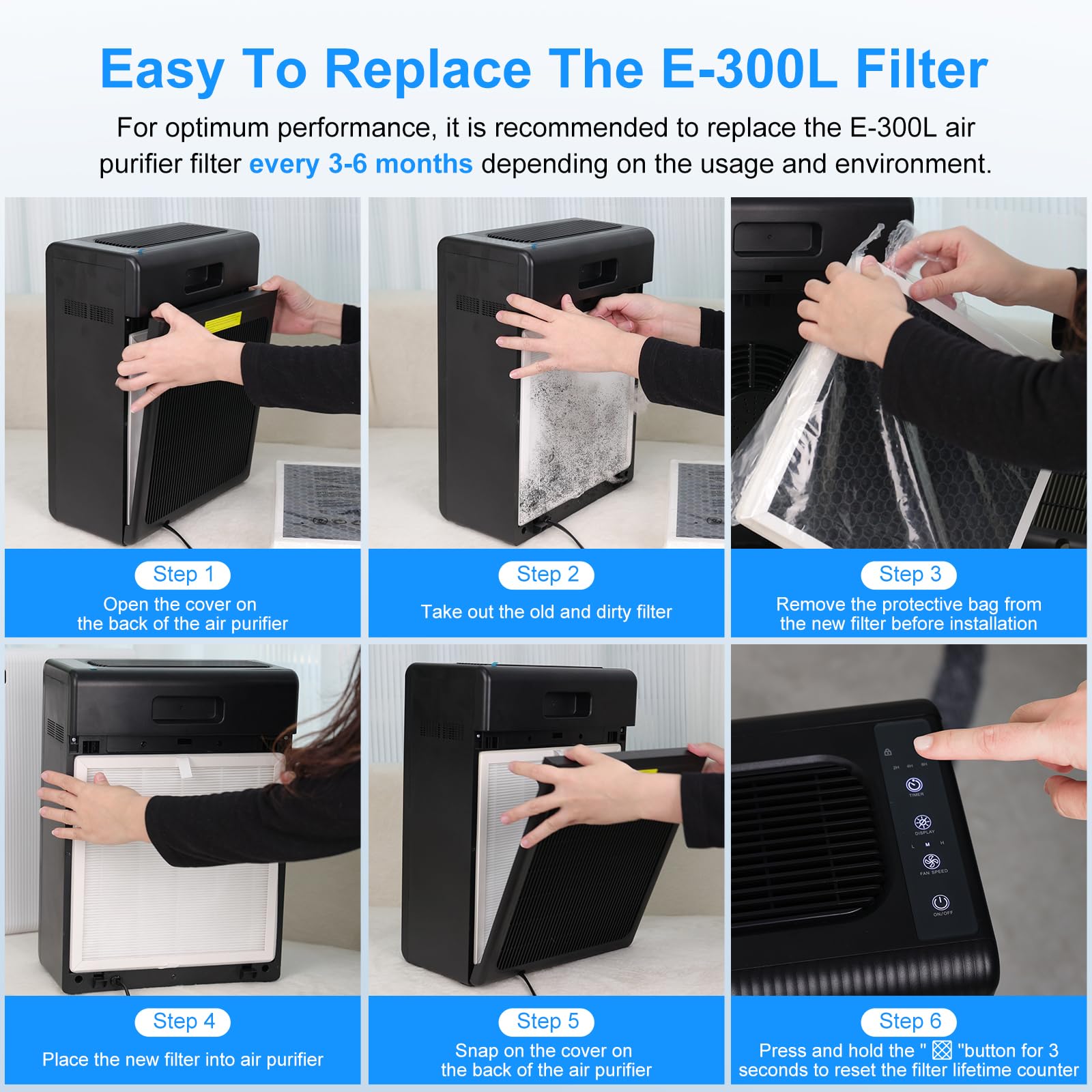 MOOKA FAMILY E-300L air purifier with new filters installed