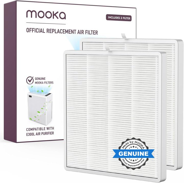 MOOKA FAMILY E-300L replacement filters 2-pack for cleaner indoor air