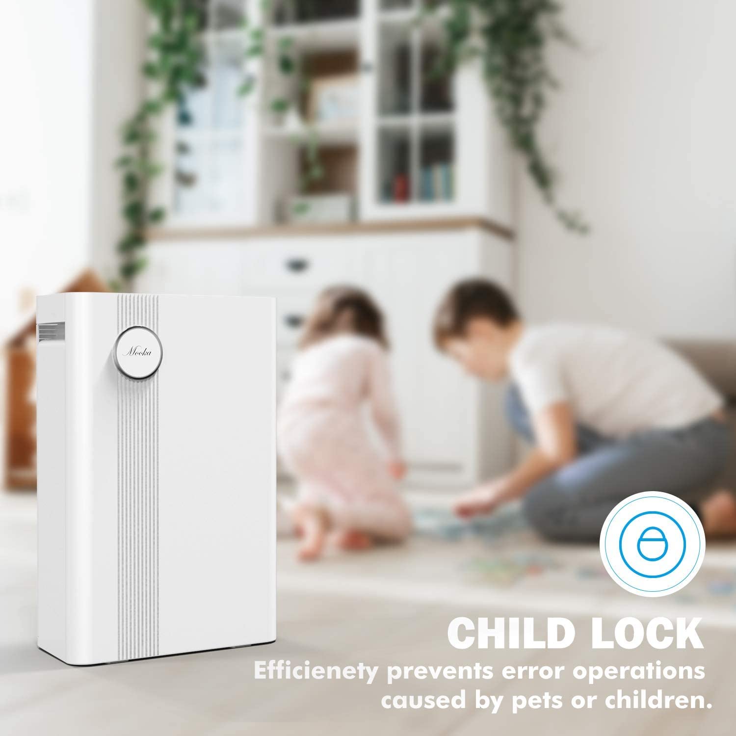 MOOKA 4-in-1 filter layers highlight pre-filter, HEPA, carbon, and cold catalyst.