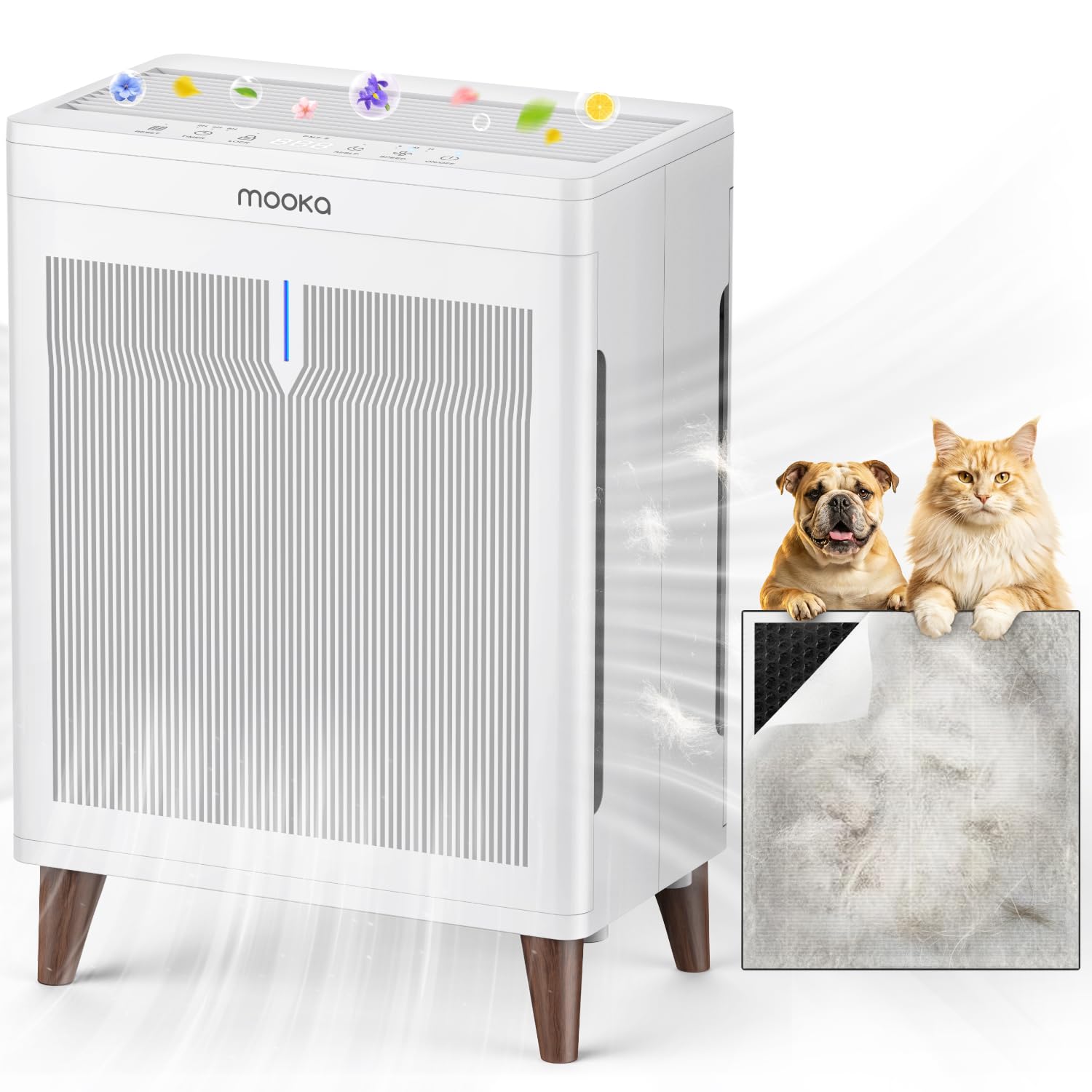 MOOKA HKB320F double-sided air intake improves room airflow.