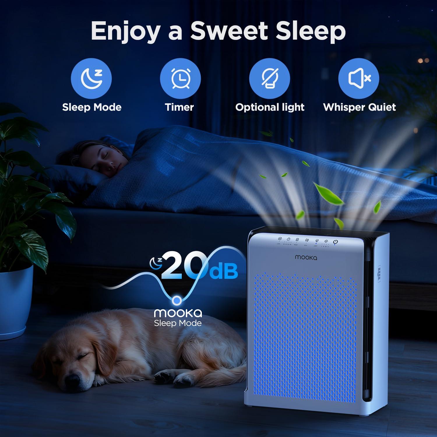 MOOKA M200L 360° intake speeds up purification around the space