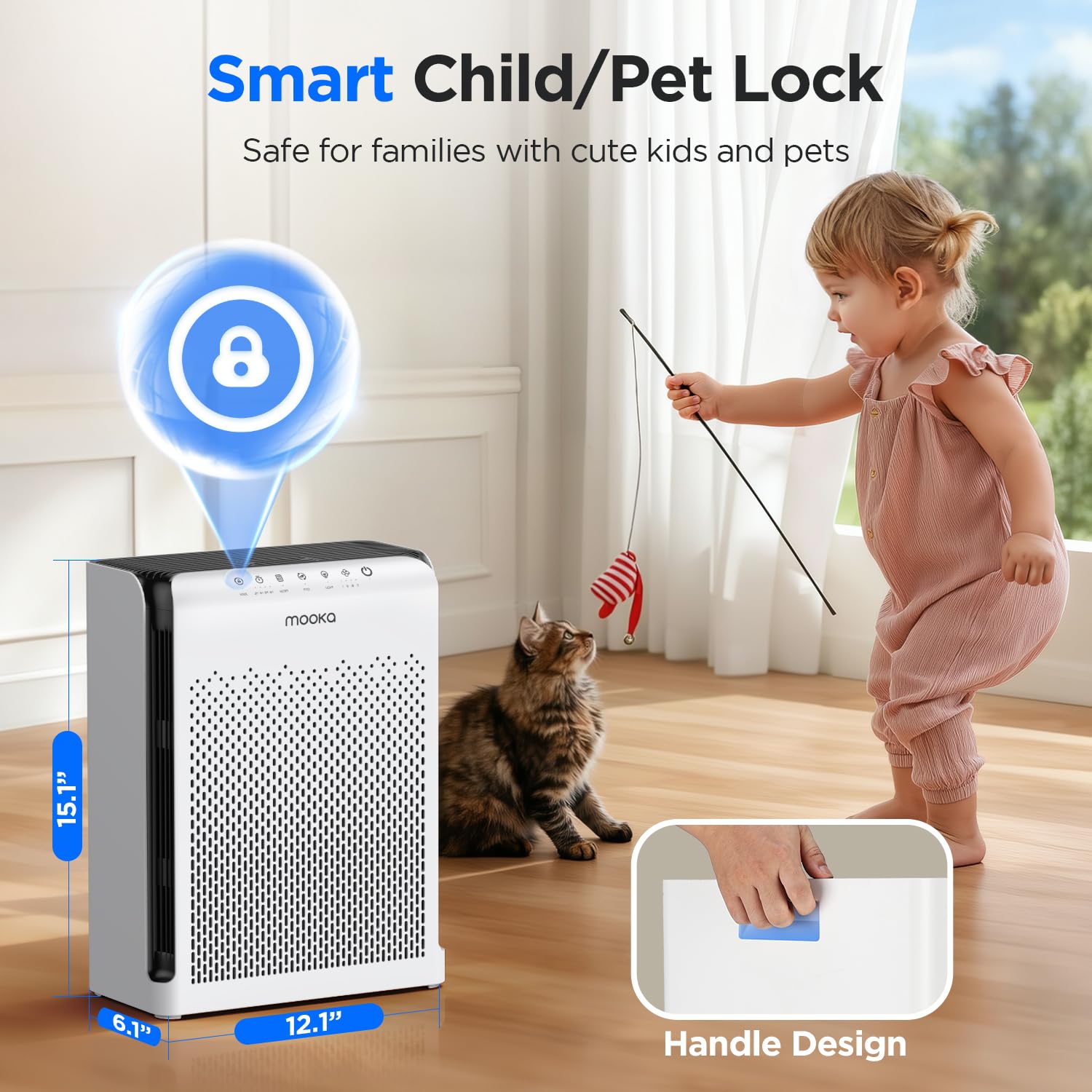 MOOKA M200L safety lock protects children and pets during operation