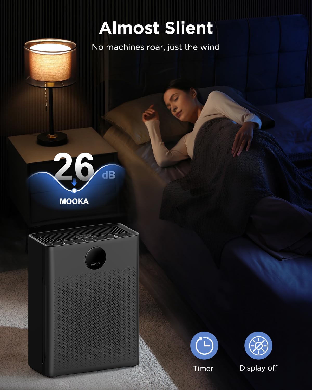 MOOKA PR1 compact design fits bedroom, dorm, and office.