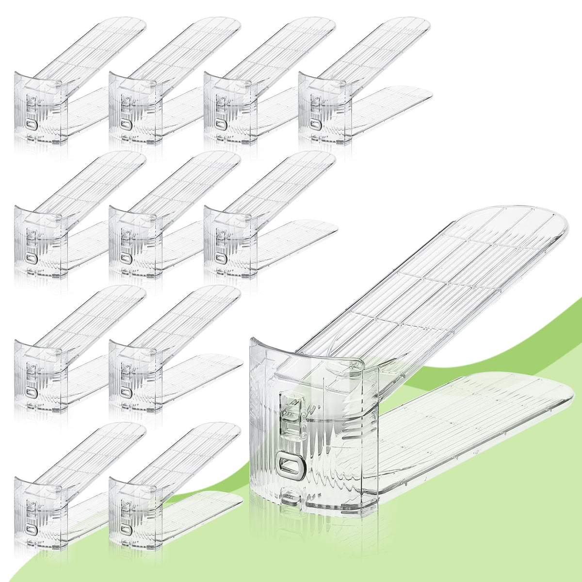 MOOKNAT clear shoe slot organizer assembly showing compact closet space optimization