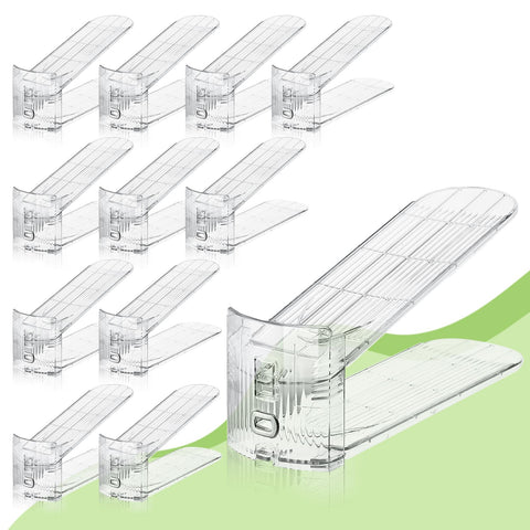 MOOKNAT clear shoe slot organizer assembly showing compact closet space optimization