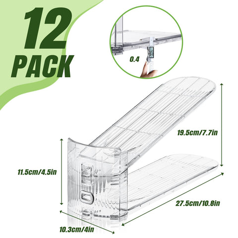 MOOKNAT shoe slot stackers close-up highlighting transparency and sturdy PET design