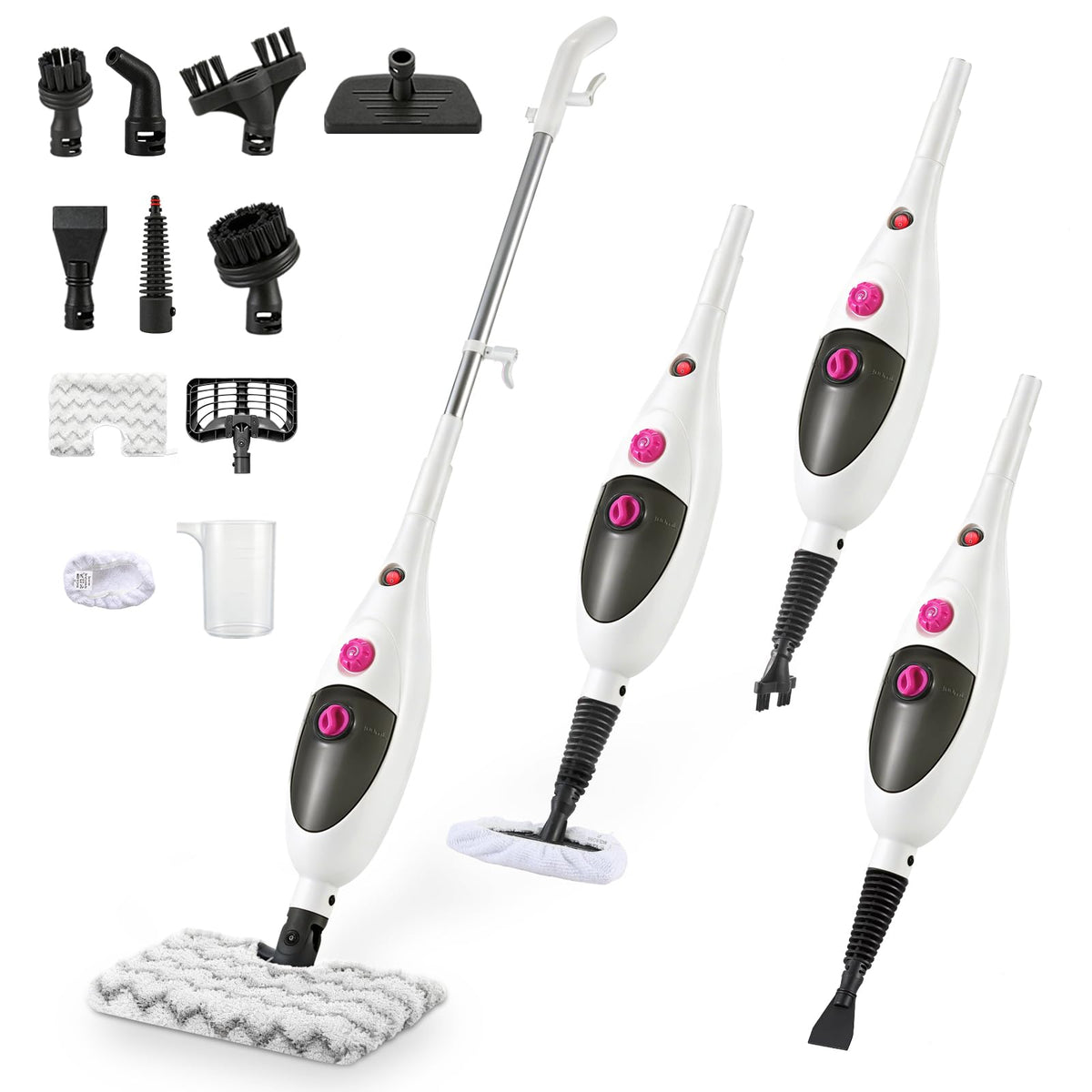 Moolan steam mop on hardwood floors for deep cleaning.