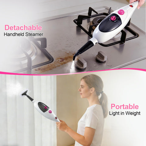 Moolan steam mop uses reusable double-sided pads for efficiency.