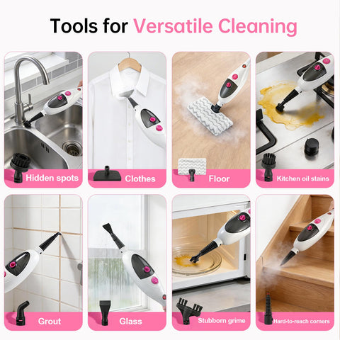 Moolan steam mop cleans floors, clothes, windows and more.