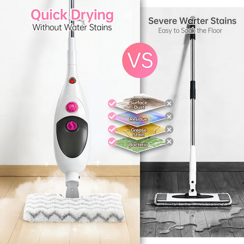 Moolan steam mop features a 400ml tank for extended sessions.