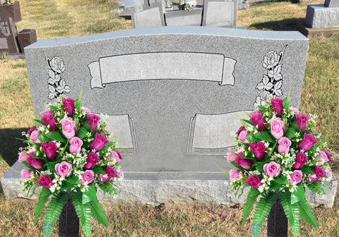 MOOMASS outdoor cemetery flowers with non-bleed colors resisting fading in sun and rain