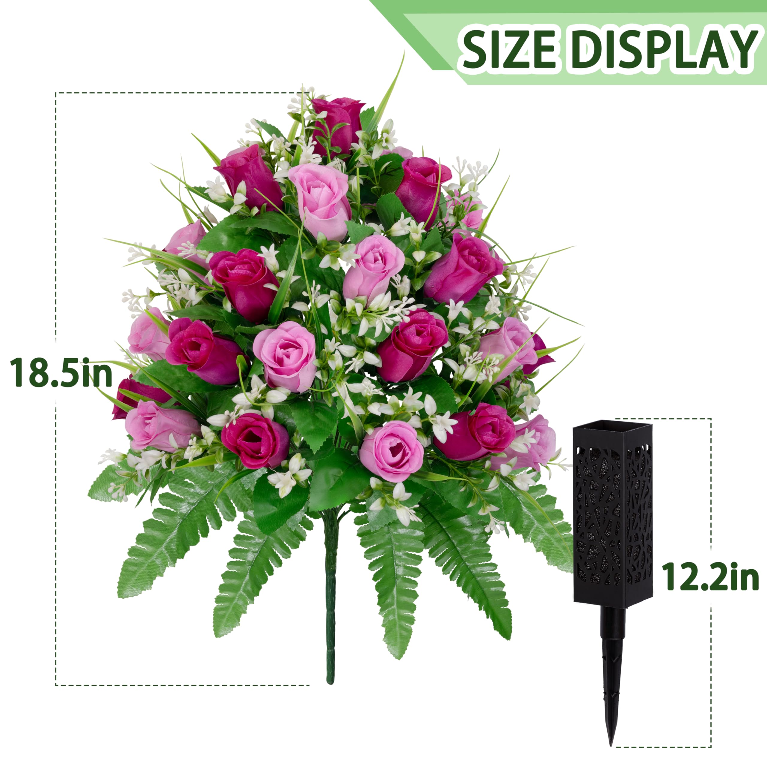 MOOMASS weather-resistant cemetery flowers ideal for year-round remembrance displays