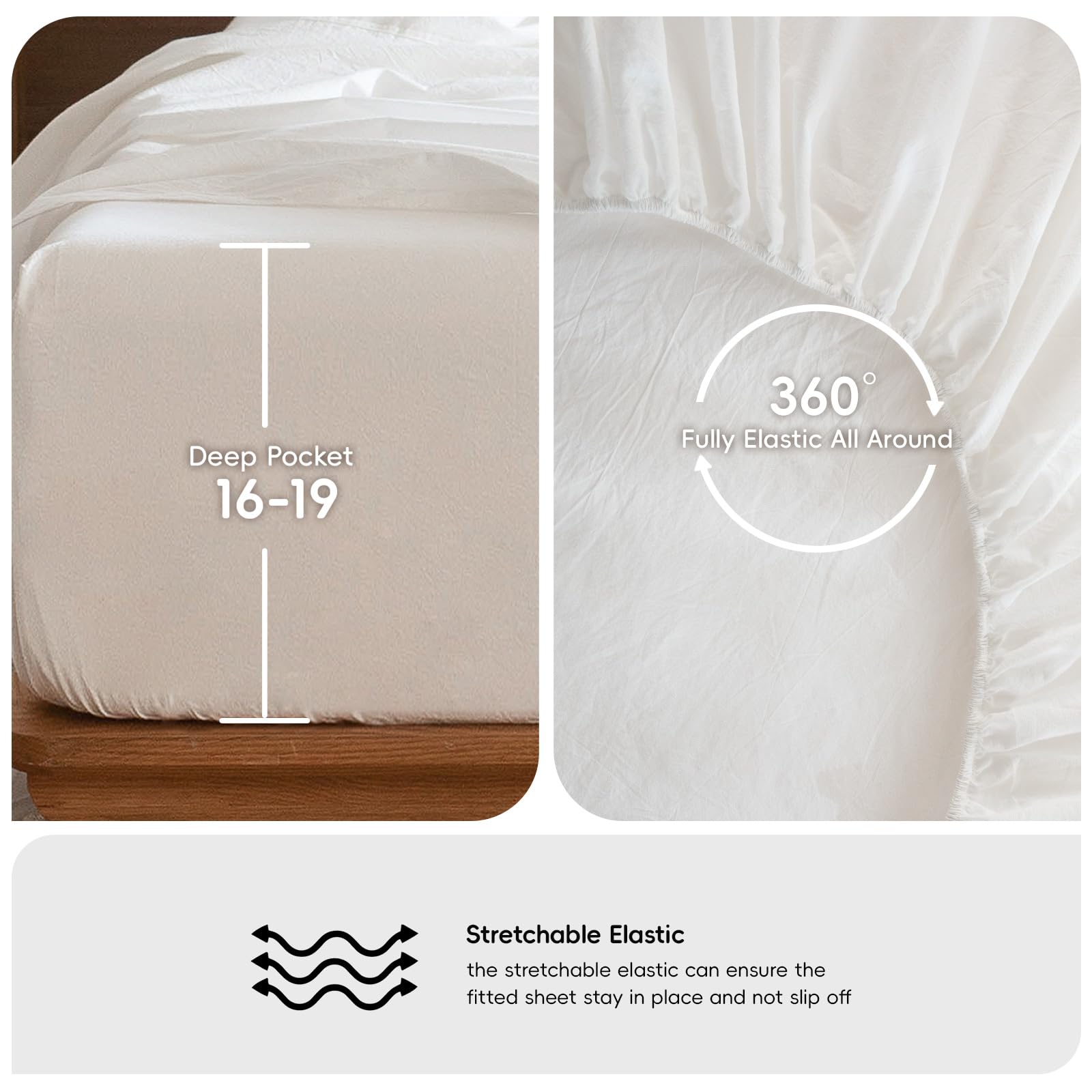 MooMee care instructions off-white queen show machine washable convenience.