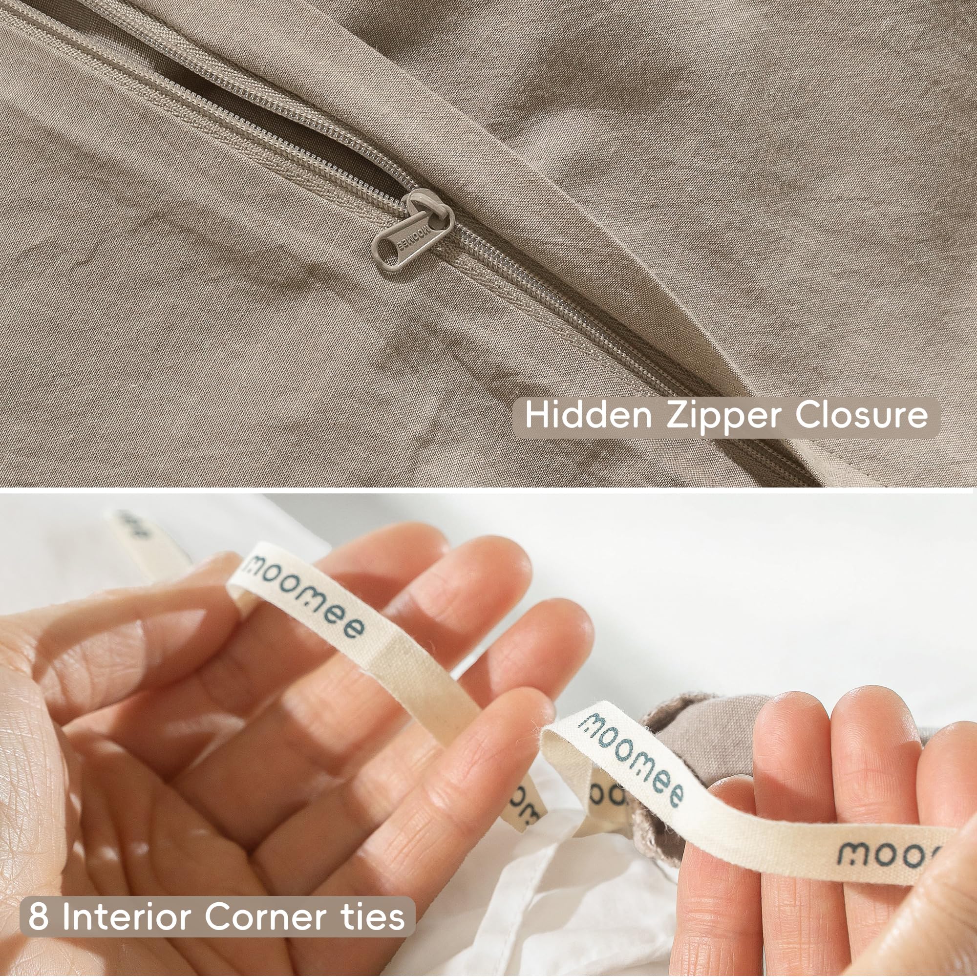 MooMee closeup-soft-washed fibers: luxurious feel with everyday durability
