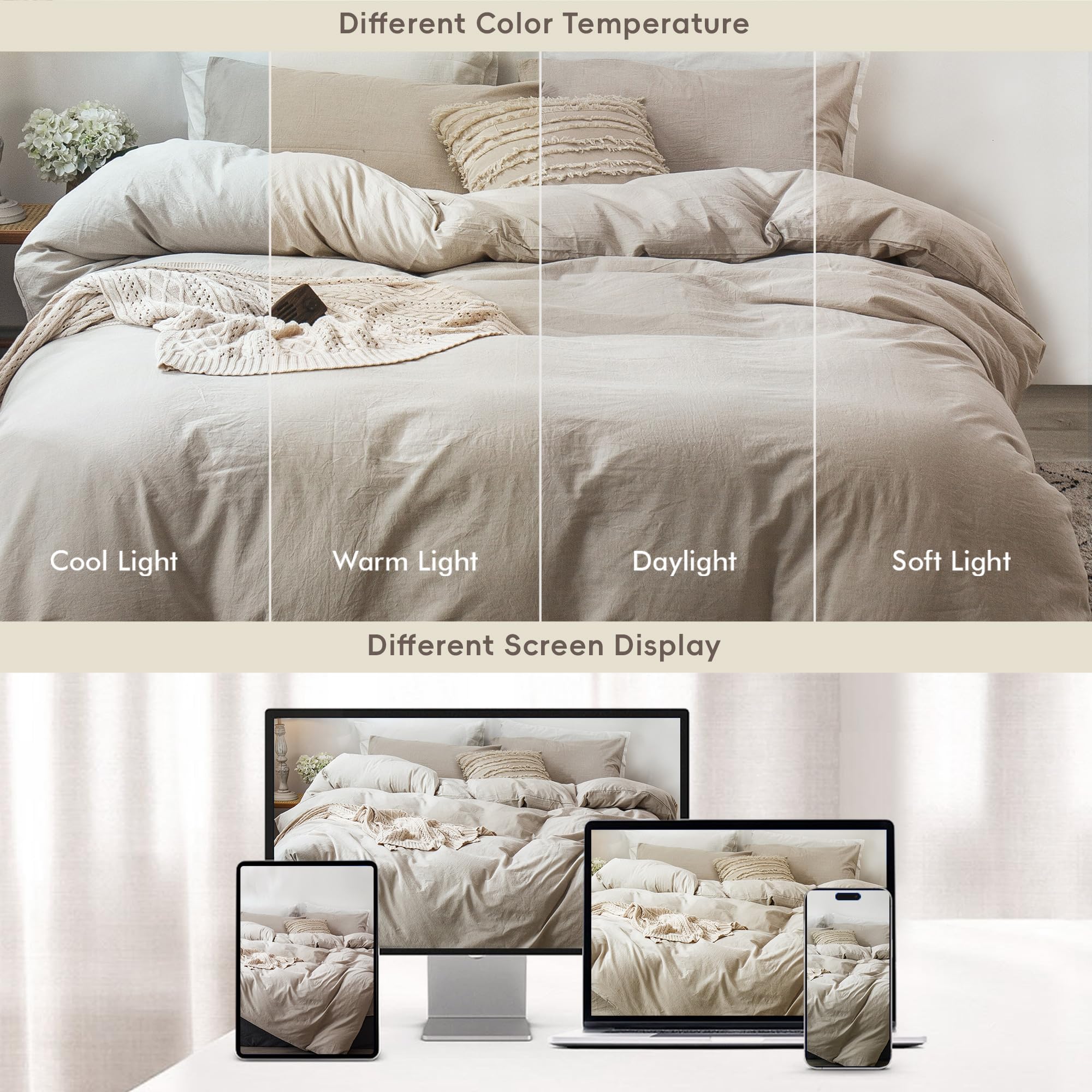 MooMee bedding offers a resort-like crisp look with relaxed, wrinkled charm.