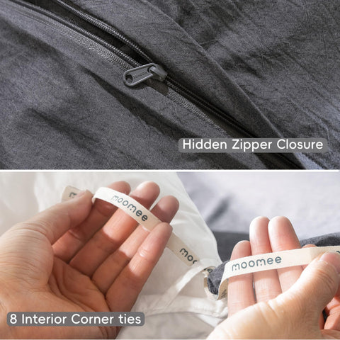 MooMee Duvet Cover Set machine wash care enables simple laundry routine.
