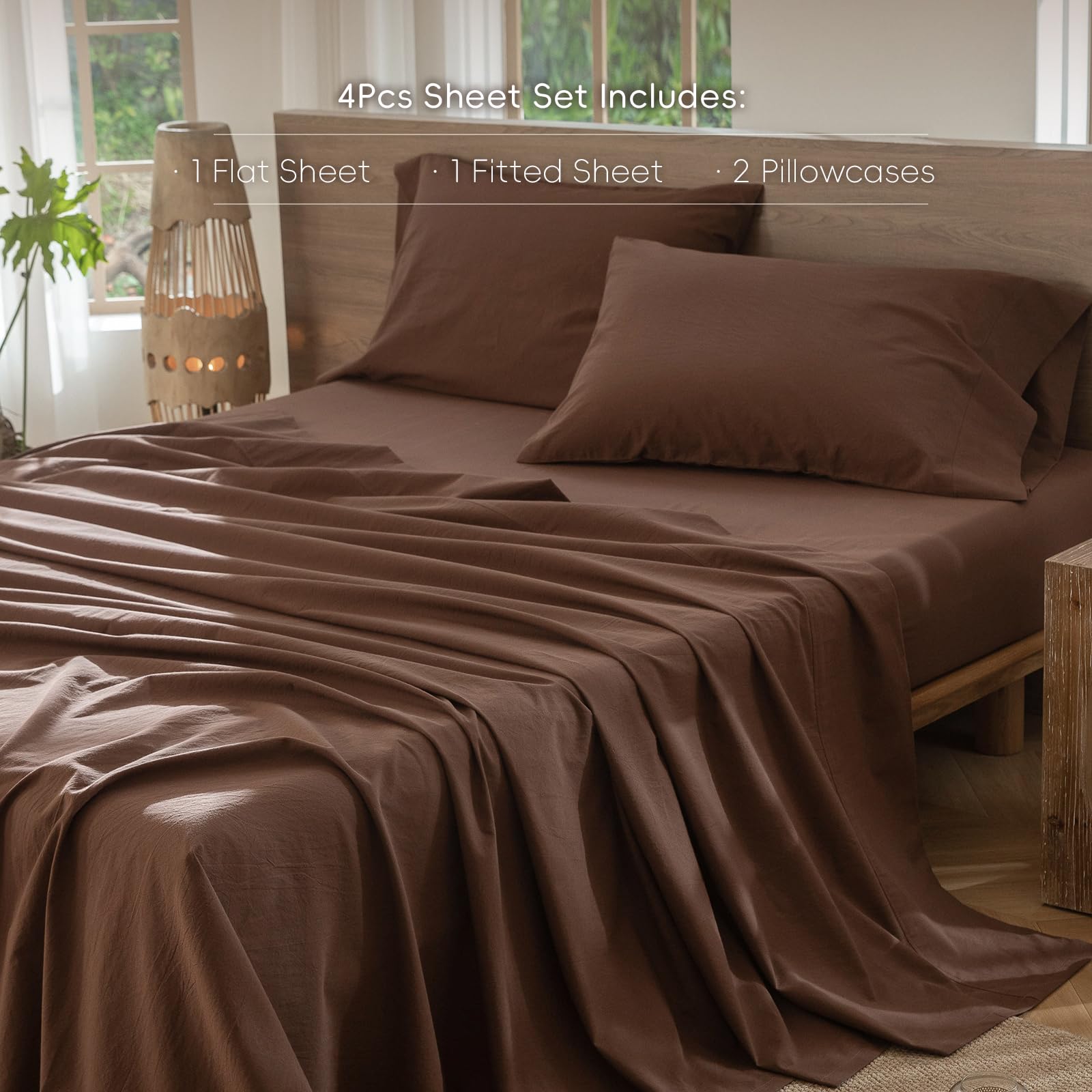 MooMee fitted sheet king with 17-pocket fits mattresses securely.