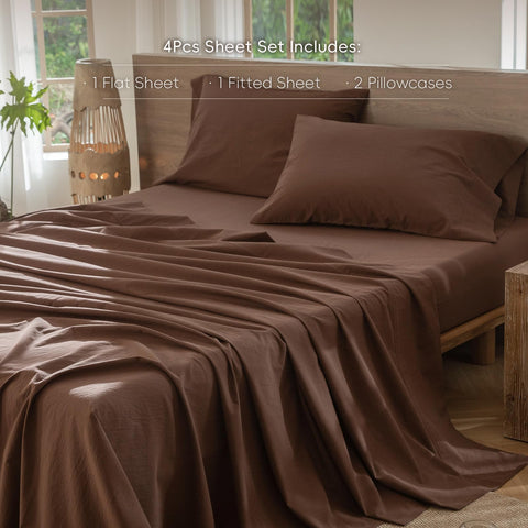 MooMee fitted sheet king with 17-pocket fits mattresses securely.