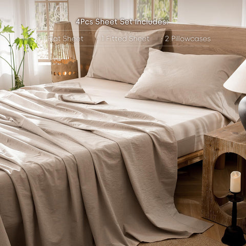 MooMee fitted sheet showing deep pockets for secure mattress fit