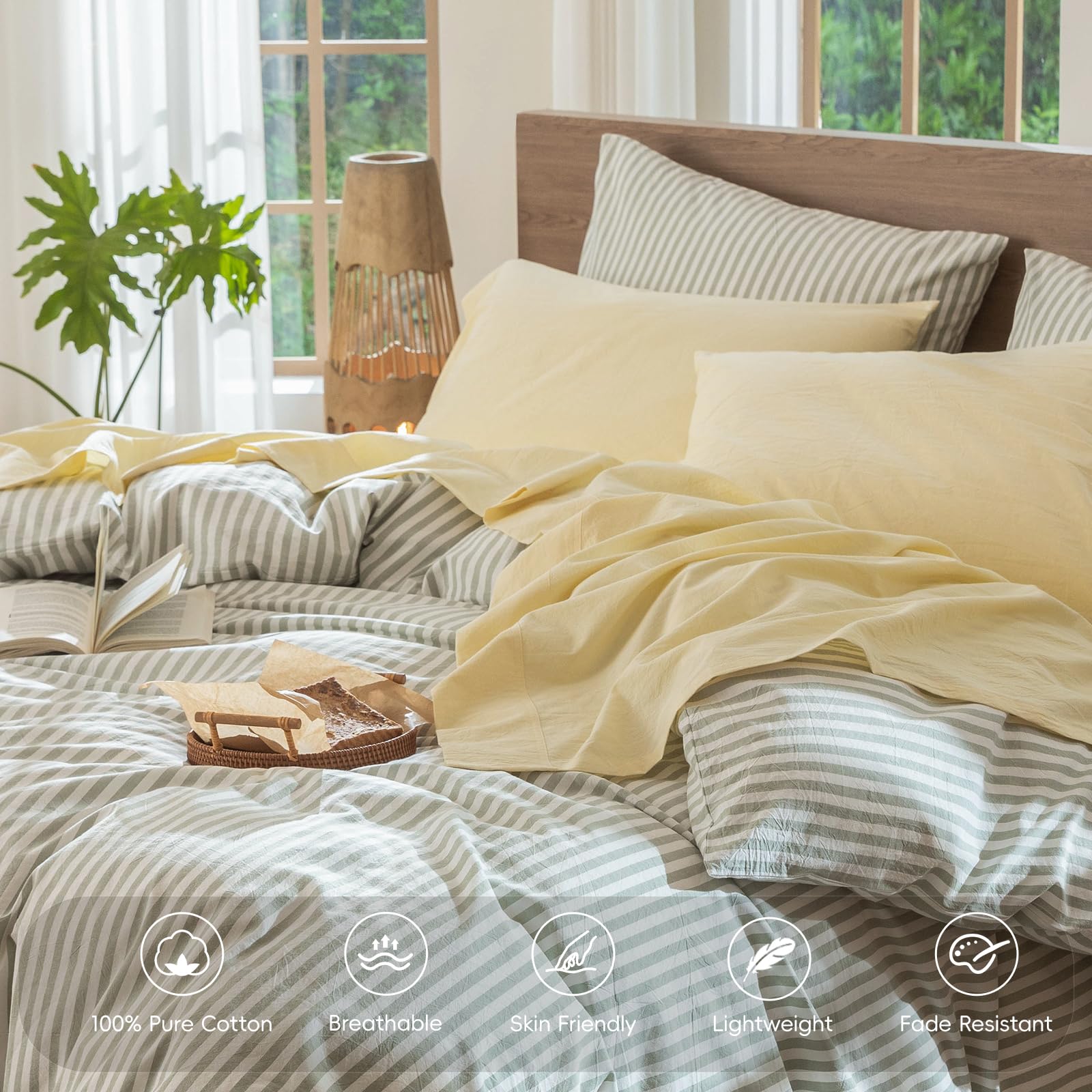 MooMee linen-like texture close-up shows breathable, resort-style softness.