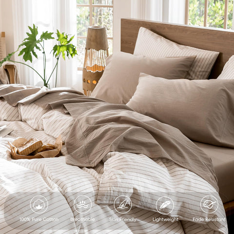 MooMee texture closeup reveals linen-like weave and cozy feel