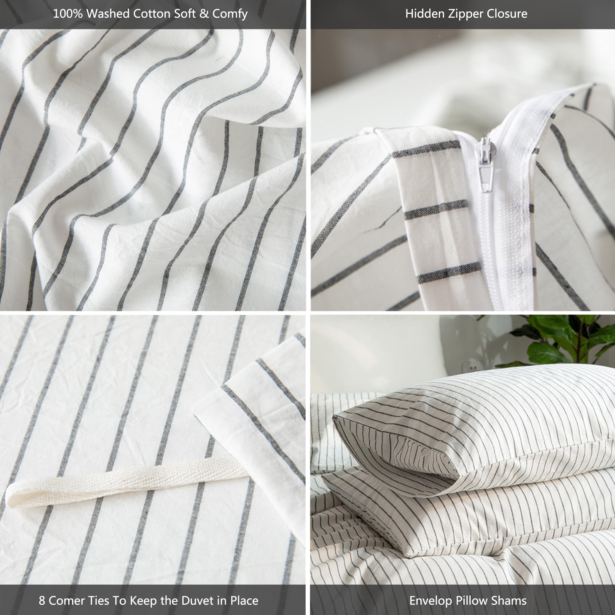 MooMee easy-care duvet cover with hidden zipper and secure inner ties.