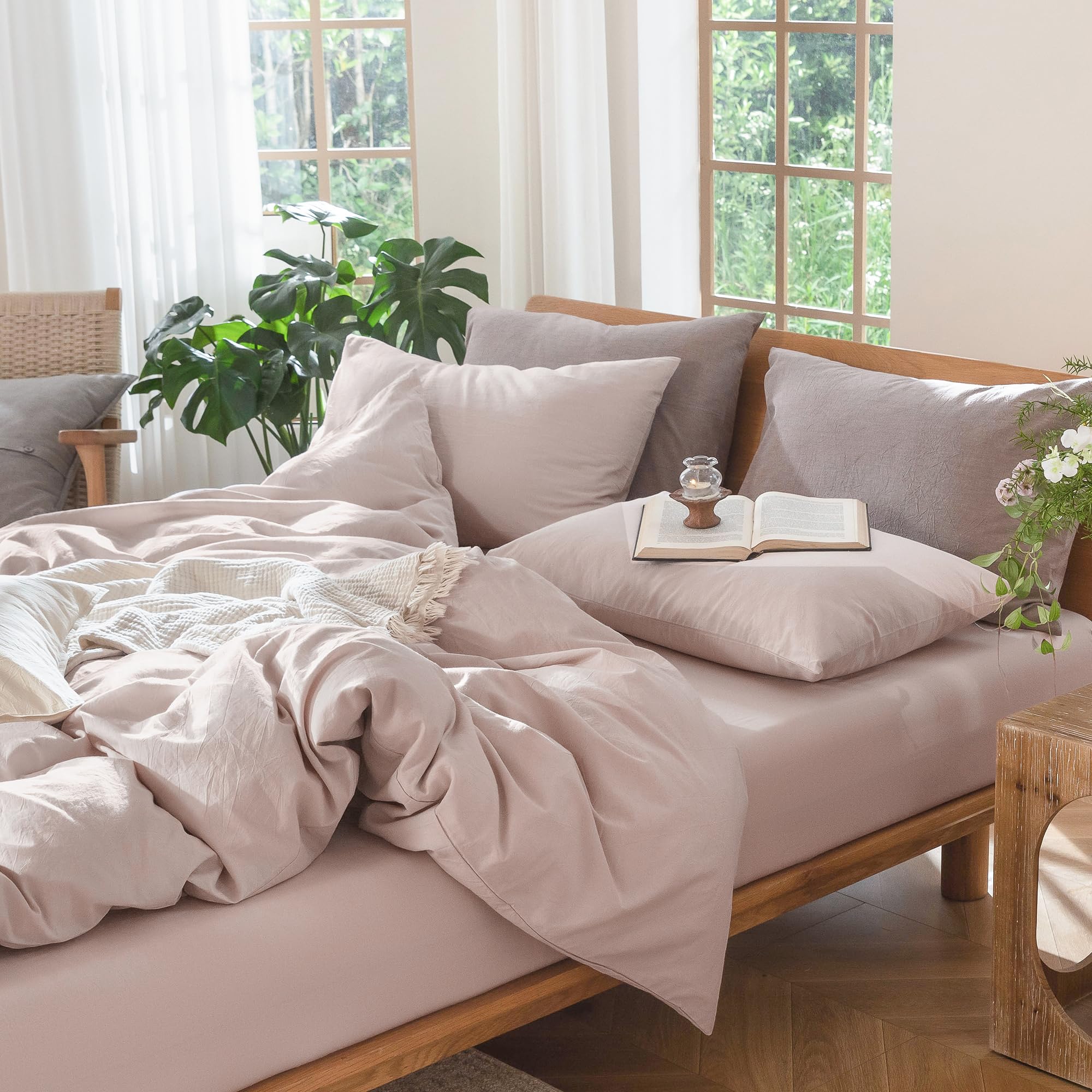 MooMee 100% washed cotton fabric offers soft durability and easy care.