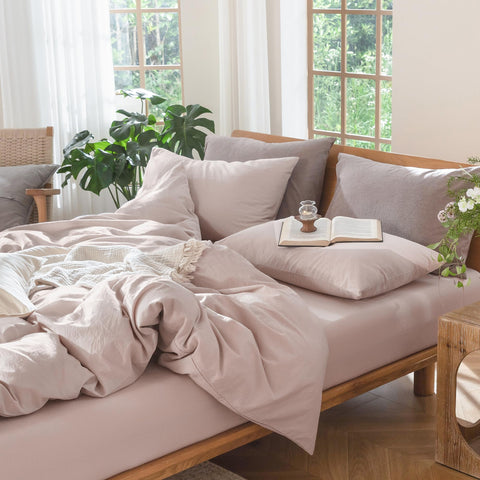 MooMee 100% washed cotton fabric offers soft durability and easy care.