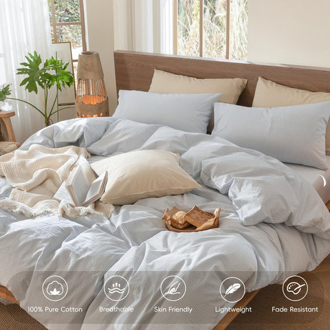 MooMee pillowcases with envelope closure for tidy bedding setup